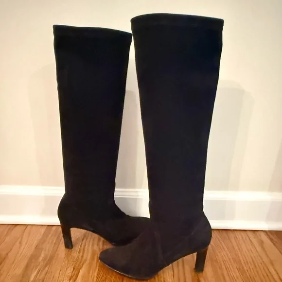 Aquatalia Rhumba Suede Knee-High Waterproof Boots Black 8.5 Made in Italy - Picture 4 of 4